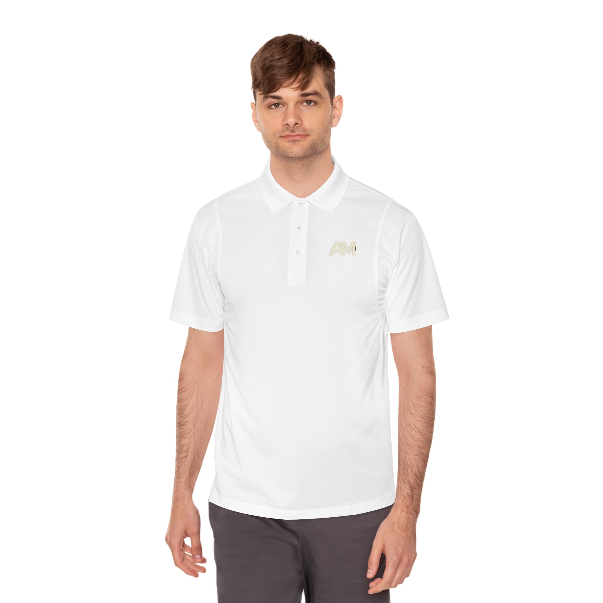 Men's Sport Polo Shirt - Minimalist Small Chest Logo Athletic Golf Tee